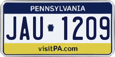 PA license plate JAU1209