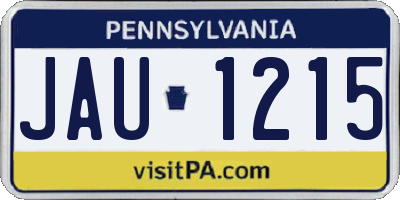 PA license plate JAU1215