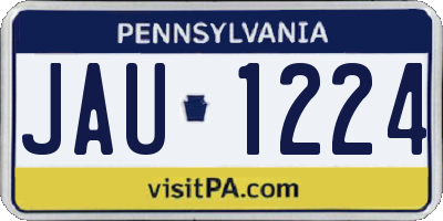 PA license plate JAU1224