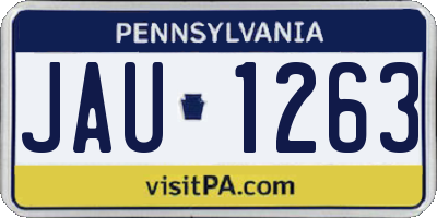 PA license plate JAU1263