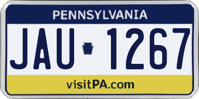PA license plate JAU1267
