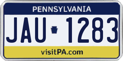 PA license plate JAU1283