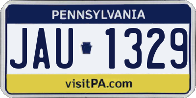 PA license plate JAU1329