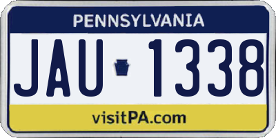 PA license plate JAU1338