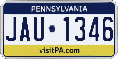 PA license plate JAU1346
