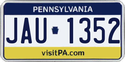 PA license plate JAU1352
