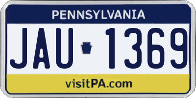 PA license plate JAU1369