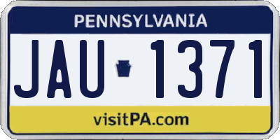 PA license plate JAU1371