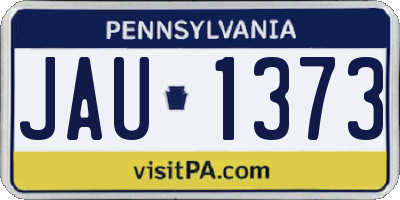 PA license plate JAU1373