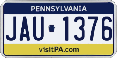 PA license plate JAU1376