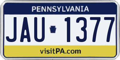 PA license plate JAU1377