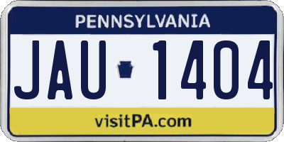 PA license plate JAU1404
