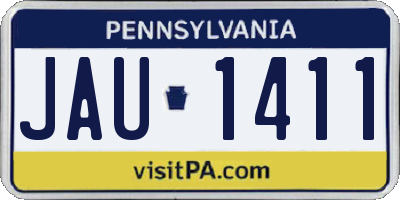 PA license plate JAU1411