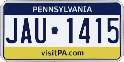 PA license plate JAU1415