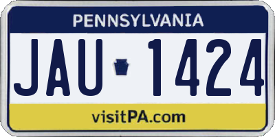 PA license plate JAU1424