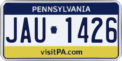 PA license plate JAU1426