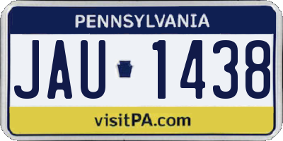 PA license plate JAU1438