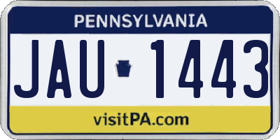 PA license plate JAU1443