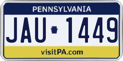 PA license plate JAU1449