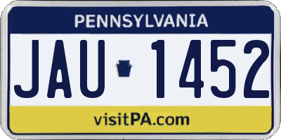 PA license plate JAU1452