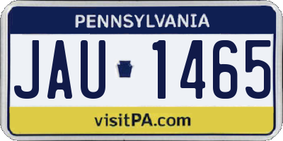 PA license plate JAU1465