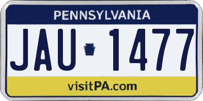 PA license plate JAU1477