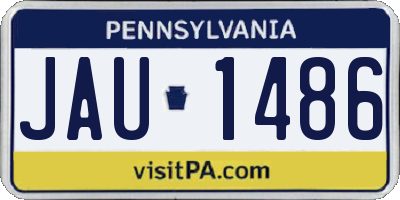 PA license plate JAU1486