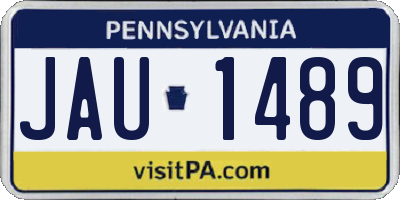 PA license plate JAU1489