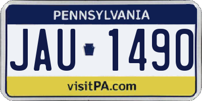PA license plate JAU1490
