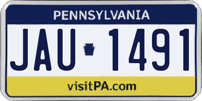 PA license plate JAU1491