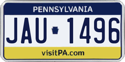 PA license plate JAU1496