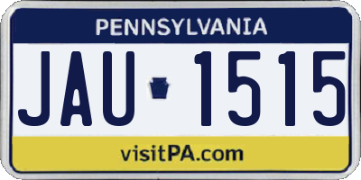 PA license plate JAU1515