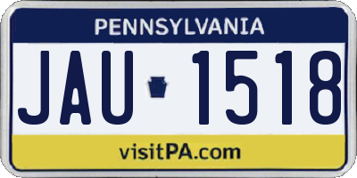 PA license plate JAU1518