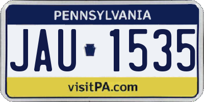 PA license plate JAU1535
