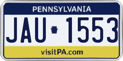PA license plate JAU1553