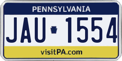 PA license plate JAU1554