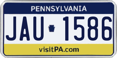 PA license plate JAU1586