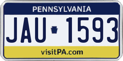 PA license plate JAU1593