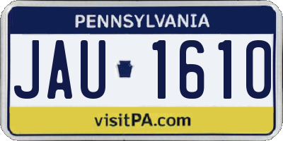 PA license plate JAU1610