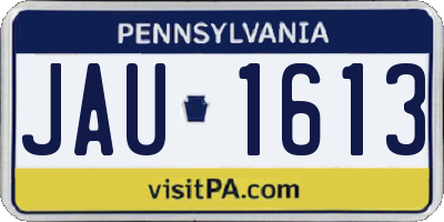 PA license plate JAU1613