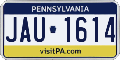 PA license plate JAU1614