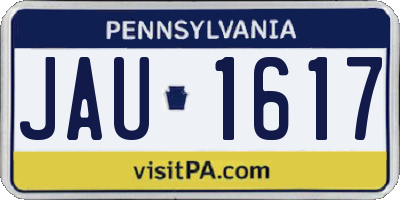 PA license plate JAU1617