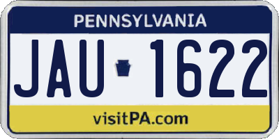 PA license plate JAU1622