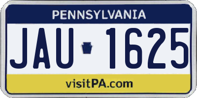 PA license plate JAU1625