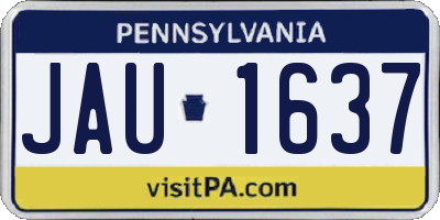 PA license plate JAU1637