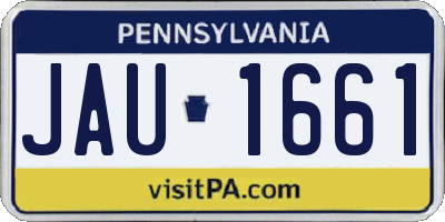 PA license plate JAU1661