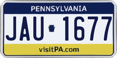 PA license plate JAU1677