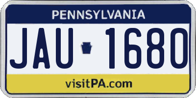 PA license plate JAU1680