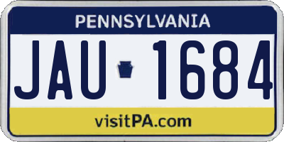 PA license plate JAU1684