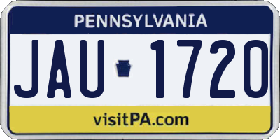 PA license plate JAU1720